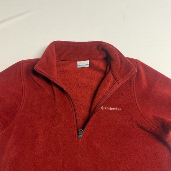 Columbia Sportswear Red Fleece Lightweight Pullover Quarter Zip men Jacket-Small - Picture 4 of 13